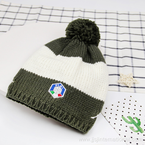 Knitted Panel Unisex Hat